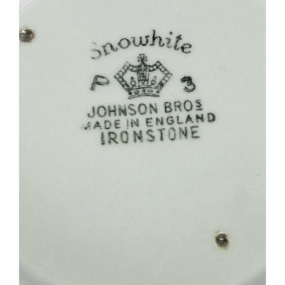 Johnson Brothers JB878 SNOWHITE England Ironstone Floral Green 1 Qt Serving Bowl - Picture 8 of 16
